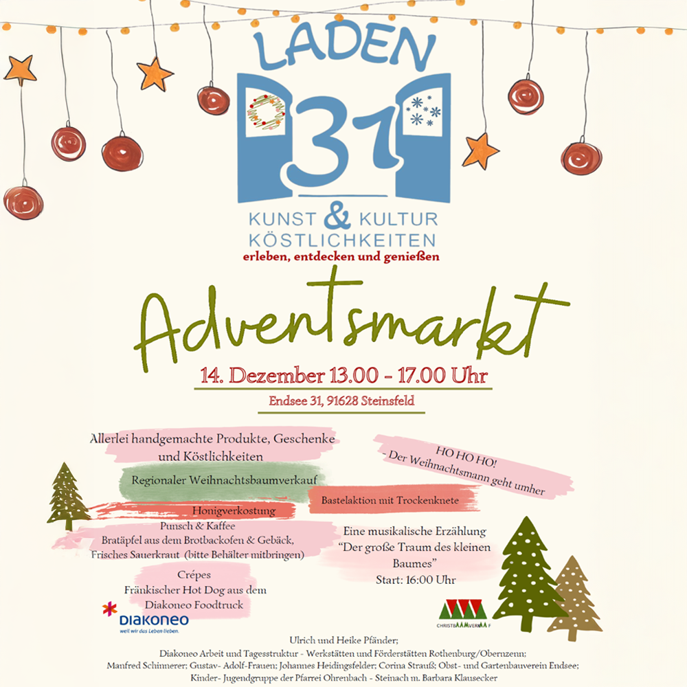 Flyer zum Adventsmarkt in Steinsfeld 2025