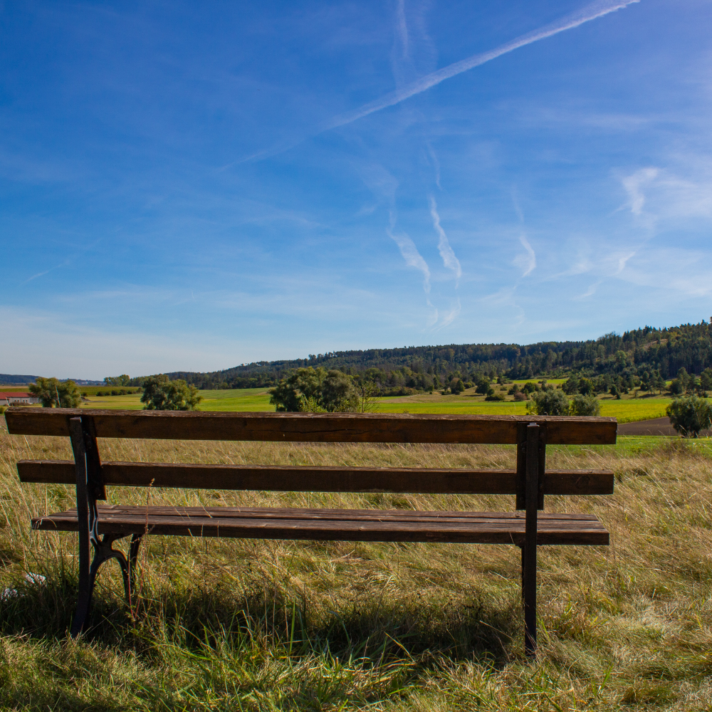Eine Bank l&auml;dt zum Rasten ein