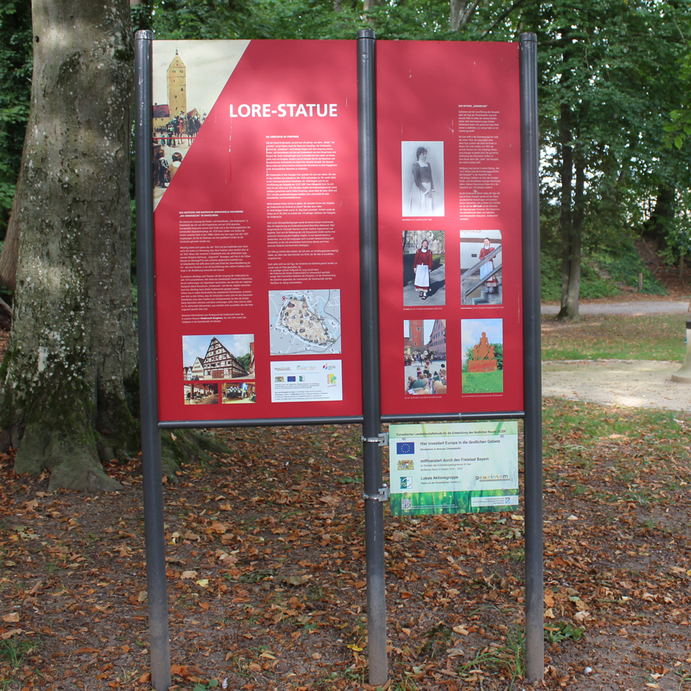Infotafel zur Kinderlorestatue in Dinkelsbühl