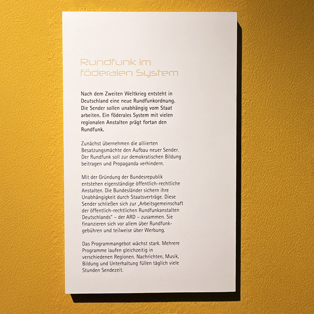 Infotafel in der Sonderausstellung zum Thema Radio im Fr&auml;nkischen Museum in Feuchtwangen