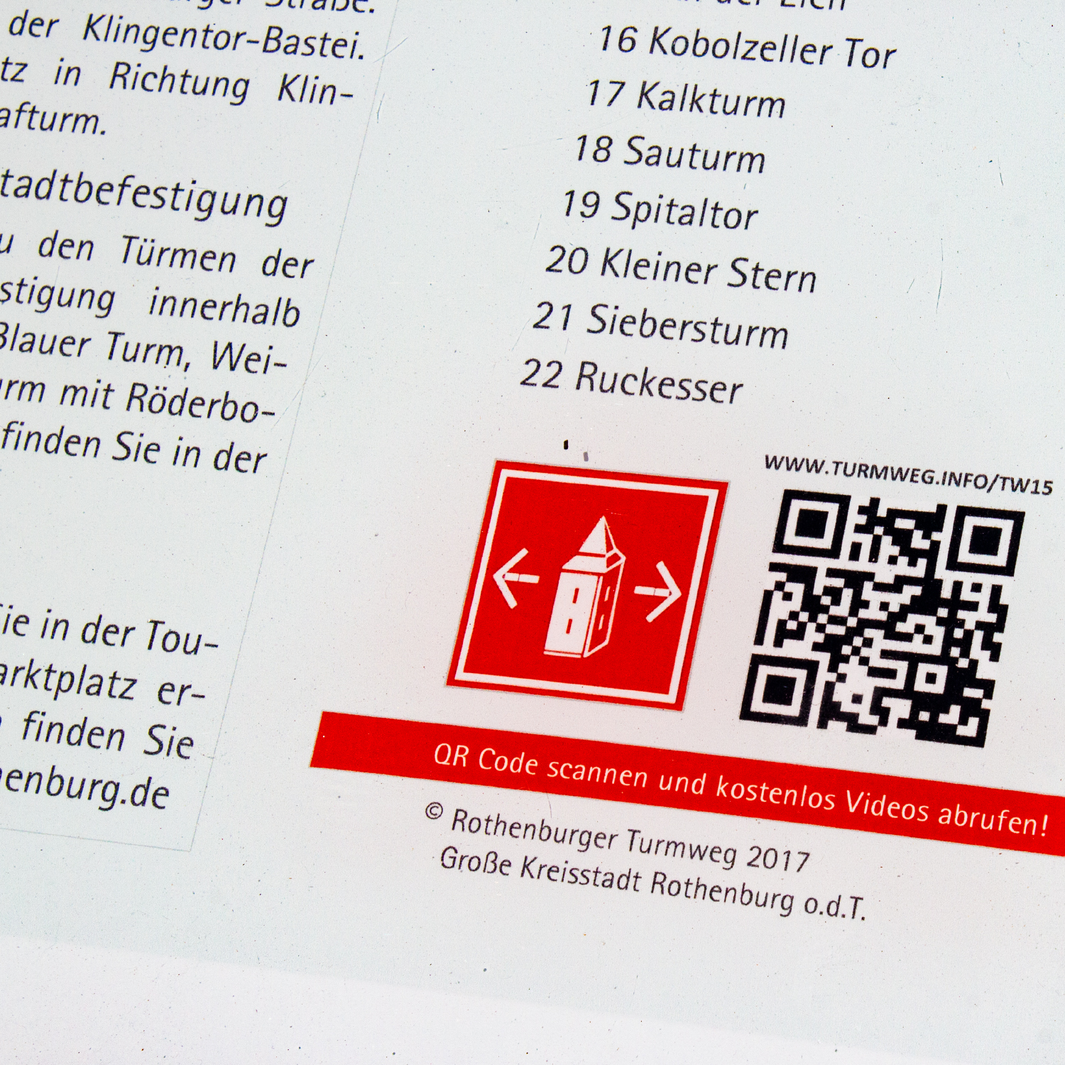 QR-Code auf dem Turmweg