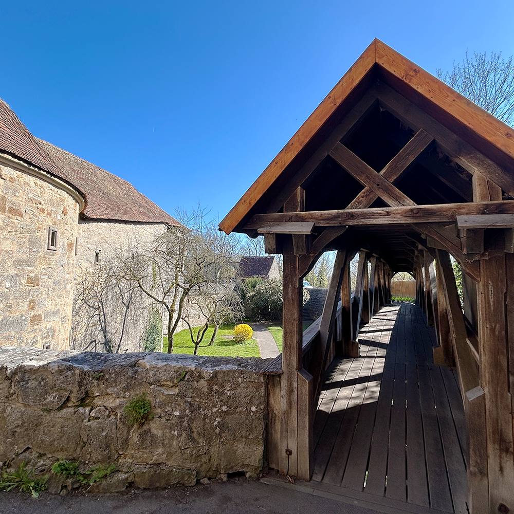 Spitalbastei in Rothenburg ob der Tauber im Frühling