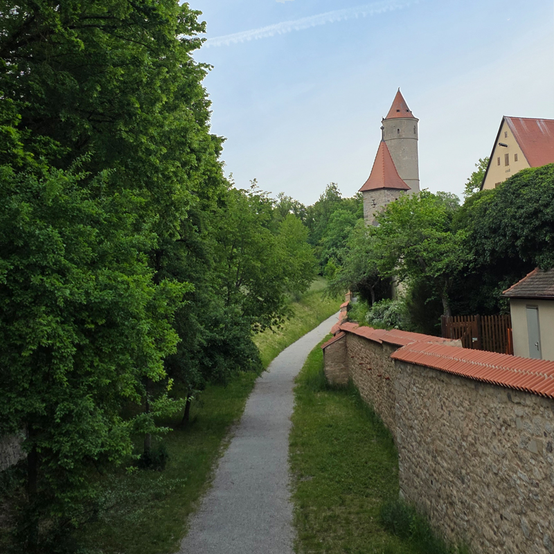 Sonne satt auch an der Dinkelsbühler Stadtmauer © LAG Region an der Romantischen Straße e. V.