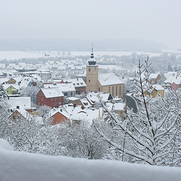 Wintereinbruch in Schilingsfürst im November 2021