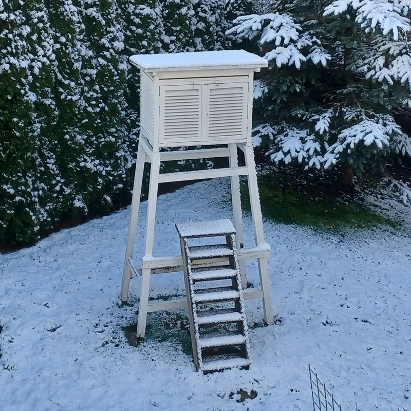 Wintereinbruch Wetterstation Schillingsfürst