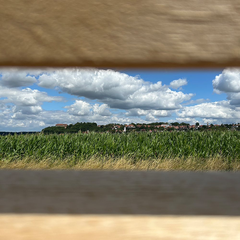 Blick durch die XXL Bank in Schillingsfürst